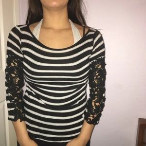 Striped shirt with cutout